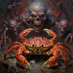 oil painting nightmare inner gear boxed panulirus ornatus crab weapon terrors marching into hell, cinematic, fine art, by geof darrow, shigeru komatsuzaki