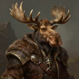 a frontiersman in a moose hat, World of Warcraft, cover art, ultra wide lens shot, pretty, beautiful, DnD character art portrait, matte fantasy painting, DeviantArt Artstation, by Jason Felix by Steve Argyle by Tyler Jacobson by Peter Mohrbacher, cinematic lighting, unreal engine, octane render, realistic lighting