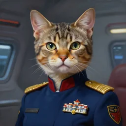 epic professional digital art of female anthropomorphic cat starship military officer, humanoid cat head, cat ears, painting, by leesha hannigan, iris van herpen, artstation, cgsociety, wlop, epic, much wow, much detail, gorgeous, detailed, masterpiece