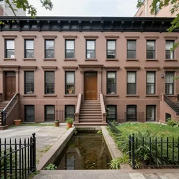 1 9 th - century brooklyn brownstone building, small creek
