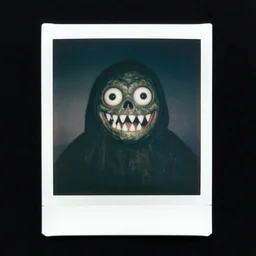 horror monster polaroid photo