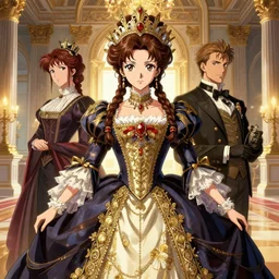 symmetry!!!!!! beautiful anime victorian queen close portrait, palace background, wearing ornate clothing, highly detailed, anime, dynamic lighting, digital art, digital painting, artstation, wlop, sharp focus, illustration, art by artgerm and greg rutkowski and alphonse mucha, 8 k