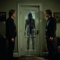 the scary door in my bedroom, water caustics, film still from the movie directed by denis villeneuve and david cronenberg with art direction by h. r. giger and bernie wrightson