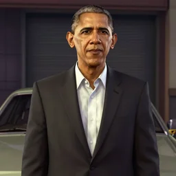 Portrait of a Barack Obama in the style of Grand Theft Auto 5