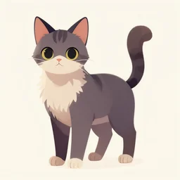 An anthro cat, full body shot, light background, digital art, Artstation