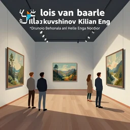ui art of museum exhibition room, clean vector art by lois van baarle, ilya kuvshinov, kilian eng,
