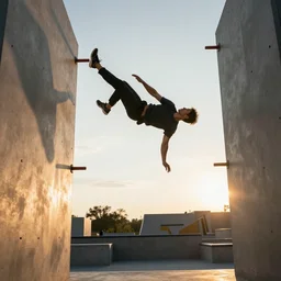 POV parkour award winning photo golden hour