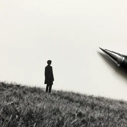 alone, pen art