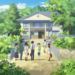 an anime movie background matte painting of a Japanese high school, by Makoto Shinkai, trending on Artstation, highly detailed