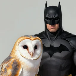 portrait barn owl batman by yusuke murata and masakazu katsura, artstation, highly - detailed, cgsociety, artstation, pencil and ink, fighting pose, barn owl mask, city in the background, dark colors, detailed face