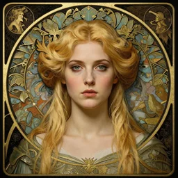 masterpiece head-on symmetrical centered portrait, Elisha Cuthbert as a paladin, blonde hair, art nouveau, gothic, victorian, elegant, distant, Pre raphaelite art style, in the style of Edgar Maxence and Ross Tran and Zdzisław Beksiński and Michael Whelan and Gustave Doré and H.R. Giger and Franz Sedlacek and Mucha, specular highlights, 8k, octane render