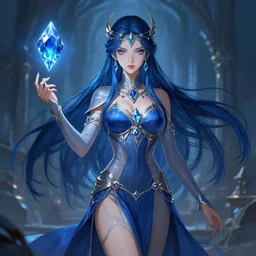 the sorceress of blue diamonds from skyrim, pixiv, trendin on artstation