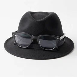 a hat that has glasses on it concept advertising