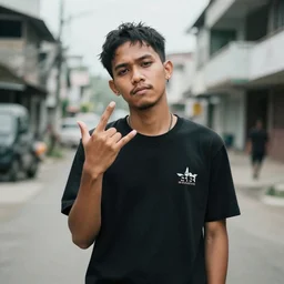 gang sign from'javanese gangster rapper reastically