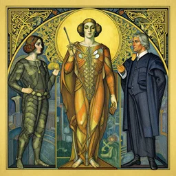 1 9 5 0 s orchestral music album art, art deco, by alan lee and albrecht durer
