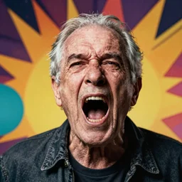perfectly centered portrait photograph of an elderly man trying to scream with no mouth, detailed, terror, ambient lighting, hyper realistic, pop art style, artstation, featured on z brush, 3 5 mm film grain