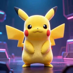 a cyberpunk Pikachu, hyperrealistic, trending artstation, octane render, 8k render, cinematic lightning,