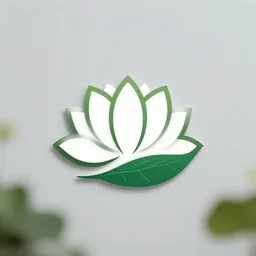 company logo of a lotus flower with a leaf, professional