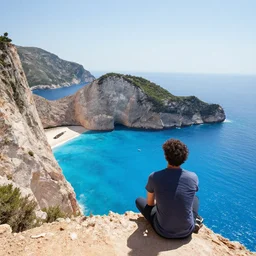 cliff overlooking a magnificient bay by pablo carpio and jama jurabaev