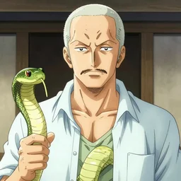 portrait of a snake oil salesman by Kentaro Miura, it idn't greasy