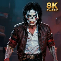 eighties michael jackson from thriller as a angry zombie, fine art, award winning, intricate, elegant, sharp focus, cinematic lighting, highly detailed, digital painting, 8 k concept art, art by guweiz and z. w. gu, masterpiece, trending on artstation, 8 k