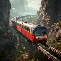 monorail to hell, 4 k, hdr, award - winning, octane render, artstation