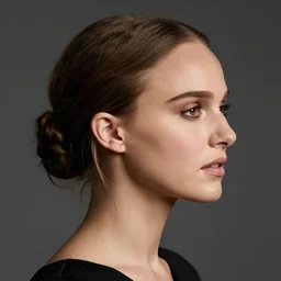 a portrait of nathalie portman, profile, by ron hicks