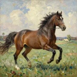 horse at a gallop by wojciech kossak,