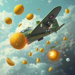 bomber dropping lemons, artstation