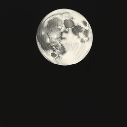 the moon if it has a face. by paul rumsey. dramatic lighting. chiaroscuro