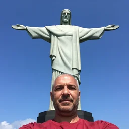 christ of the redeemer's selfie in rio de janeiro