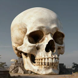 skull - shaped buddhist temple, 4 k, masterpiece, by greg rutkowski, trending on artstation