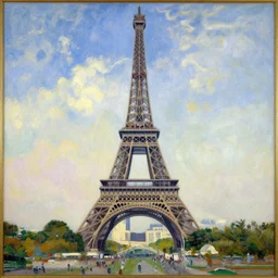 the eiffel tower, by gustave caillebotte, impressionism, oil on canvas, vivid colors, natural light, masterpiece, detailed