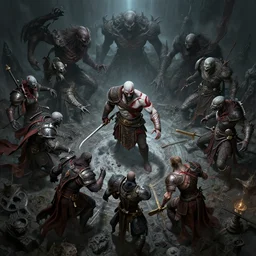 a ultra detailed 3 d vector render of kratos in bloodborne killing the great ones, elden ring art, epic fantasy, grimdark realism, cosmic horror, liminal space, ultrawide lens, aerial photography, d & d, intricate, highly detailed, digital painting, artstation, concept art, sharp focus, octane render, art by greg rutkowski and rembrandt