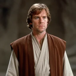 film still of Ewin McGregor as Obi Wan Kenobi in Star Wars 1977