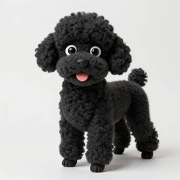 a black poodle dog as a muppet. highly detailed felt. hyper real photo. 4 k.