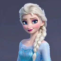 Portrait of Elsa from Frozen, matte painting, Artstation