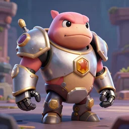 portrait 🤖 🐷 with hexa armor, octane render, detailed, brawl stars, unreal engine 5, cinema 4 d cinematic, artstation, greg rutkowski, clash of clan, clash royal