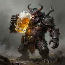 portrait of humanoid nasty bug drinks beer, monster face, beer, glass, beer mug in hand, intricate, triumphantly, foggy background, full body art, dark souls, drawing, concept art, artstation, digital painting