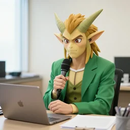 ganon being interviewed in the office