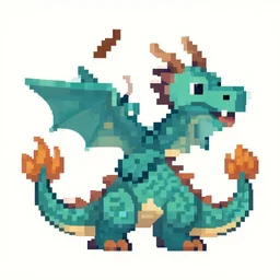 a 2 d pixelart dragon, pixel art, texture, 2 d