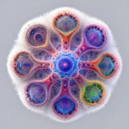 fluffy electron microscope complex fractal colorful, 4 k