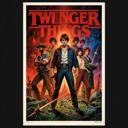 twin peaks poster art, eleven vs vecna, stranger things, old retro pulp noir comic cover, by michael whelan, rossetti bouguereau, artgerm, retro, nostalgic, old fashioned