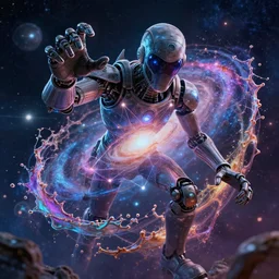 galaxy bender conjuring the quantum field, elevated consciousness, beautiful astrological neural network, matte painting and comic book art, twist of time, realistic, trending on artstation, sharp focus, depth of field, cinematic composition, physics splashes of colors, science fiction, octane render, unreal engine, highly detailed