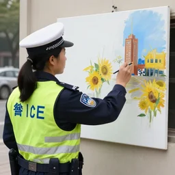 t 1 0 0 0 police officer painting