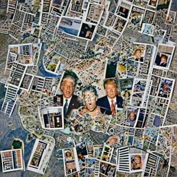 polaroid of jeffrey epstein, bill clinton, and donald trump on an island