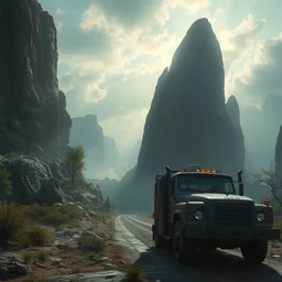 photo the last us part 2 truck : 5 4 k rtx hdr volume light concept studio matte painting environement digital illustration fanart artstation by eytan zana and balazs agoston, jad saber, aaron limonick, pablo dominguez and florent lebrun and robby johnson