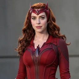 anne hathaway as scarlett witch, marvel movie, cinestill colour, anarmophic