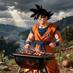 goku grilling barbeque