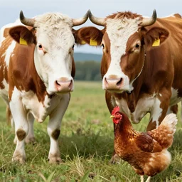 a mix of a cow and a chicken